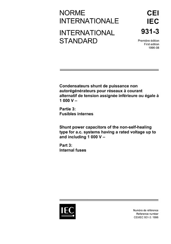 Cover IEC 60931-3:1996